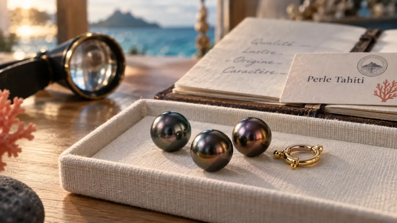 Perle de tahiti noire avec reflets gris, aubergine et bronze