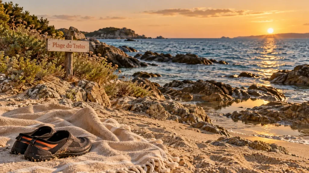 Plage du Trelus près de Toulon, baignade progressive